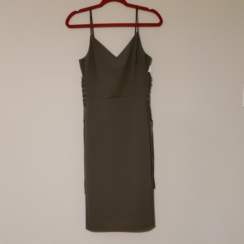 1. State Side Tie Slip Dress in Olive Tree Green